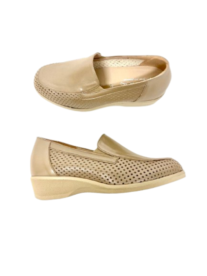 ART. 101R beige mocassino con plantare estraibile