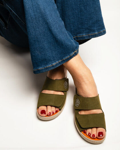 ART. 363g colore verde militare DOPPIO VELCRO con plantare estraibile