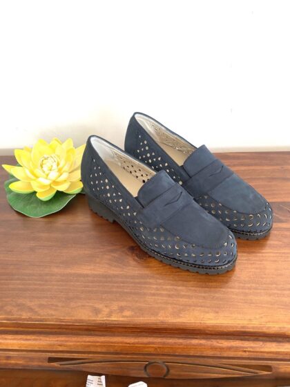 ART. 410 blu mocassino con plantare estraibile